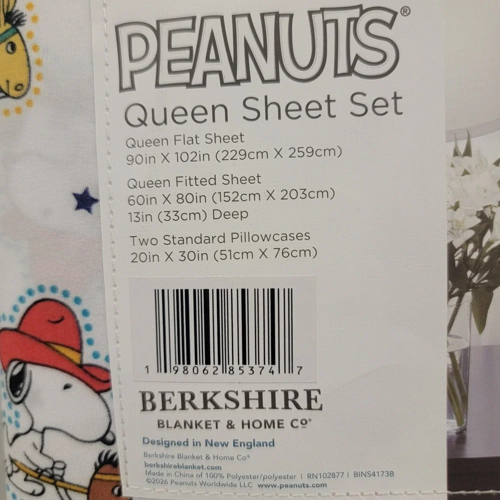 NEW‎ Berkshire Peanuts Snoopy Western Cowboy Boots Rodeo Queen Sheet Set 4pc
